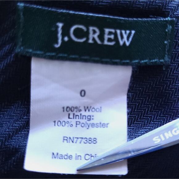 J. Crew 100% Wool Black Pencil Skirt Size 0, Career Skirt, Straight, Zip Back - Picture 3 of 3